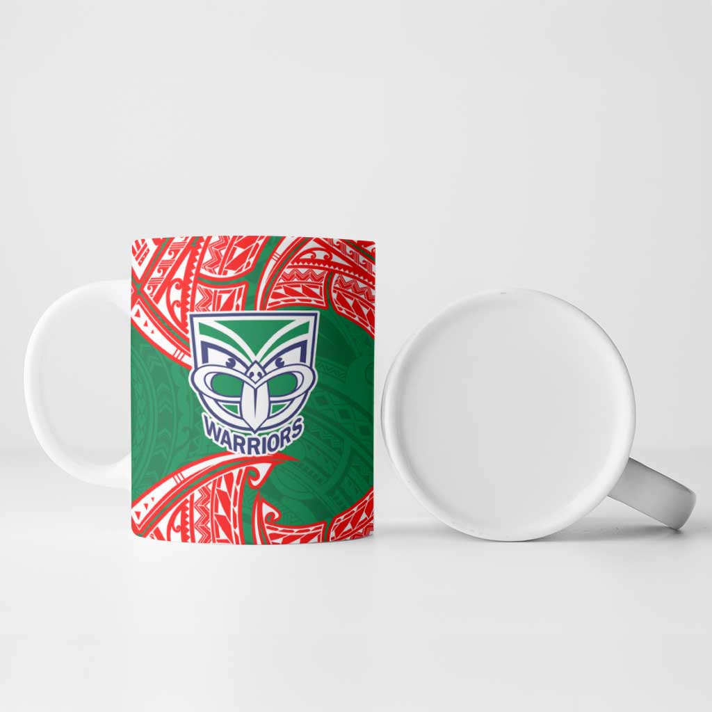 Personalized New Zealand Warriors Ceramic Mug Polynesian Tribal Pattern Style