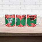 Personalized New Zealand Warriors Ceramic Mug Polynesian Tribal Pattern Style