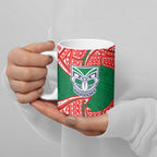 Personalized New Zealand Warriors Ceramic Mug Polynesian Tribal Pattern Style
