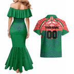 Personalized New Zealand Warriors Couples Matching Mermaid Dress and Hawaiian Shirt Polynesian Tribal Pattern Style