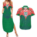 Personalized New Zealand Warriors Couples Matching Summer Maxi Dress and Hawaiian Shirt Polynesian Tribal Pattern Style