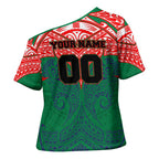 Personalized New Zealand Warriors Cross Shoulder Shirt Polynesian Tribal Pattern Style