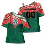 Personalized New Zealand Warriors Cross Shoulder Shirt Polynesian Tribal Pattern Style