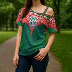 Personalized New Zealand Warriors Cross Shoulder Shirt Polynesian Tribal Pattern Style