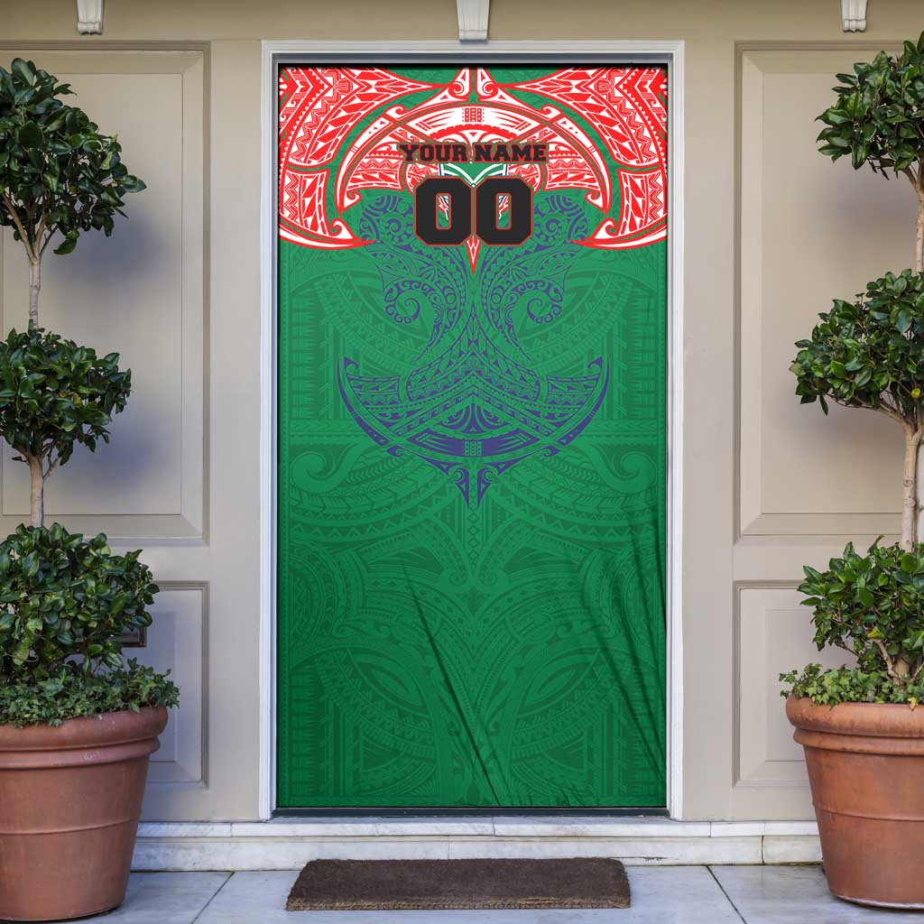 Personalized New Zealand Warriors Door Cover Polynesian Tribal Pattern Style