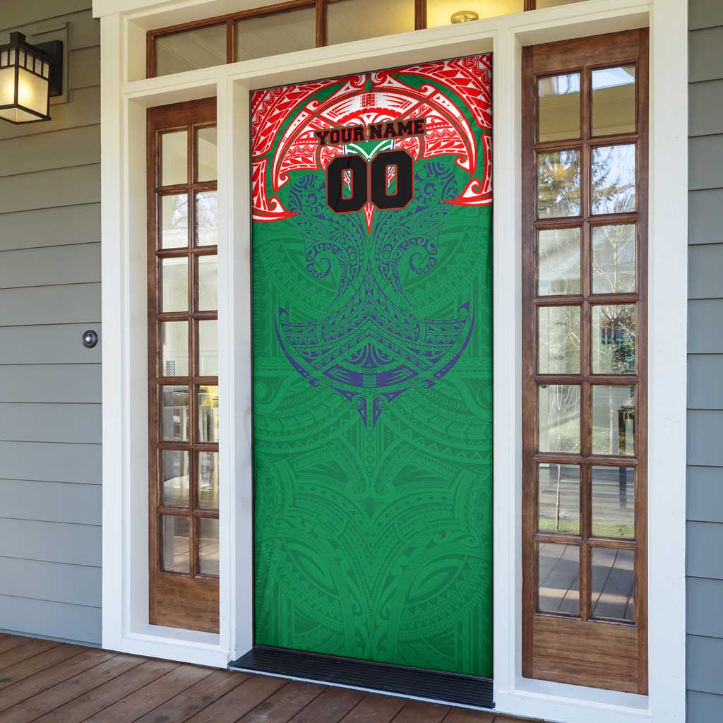 Personalized New Zealand Warriors Door Cover Polynesian Tribal Pattern Style