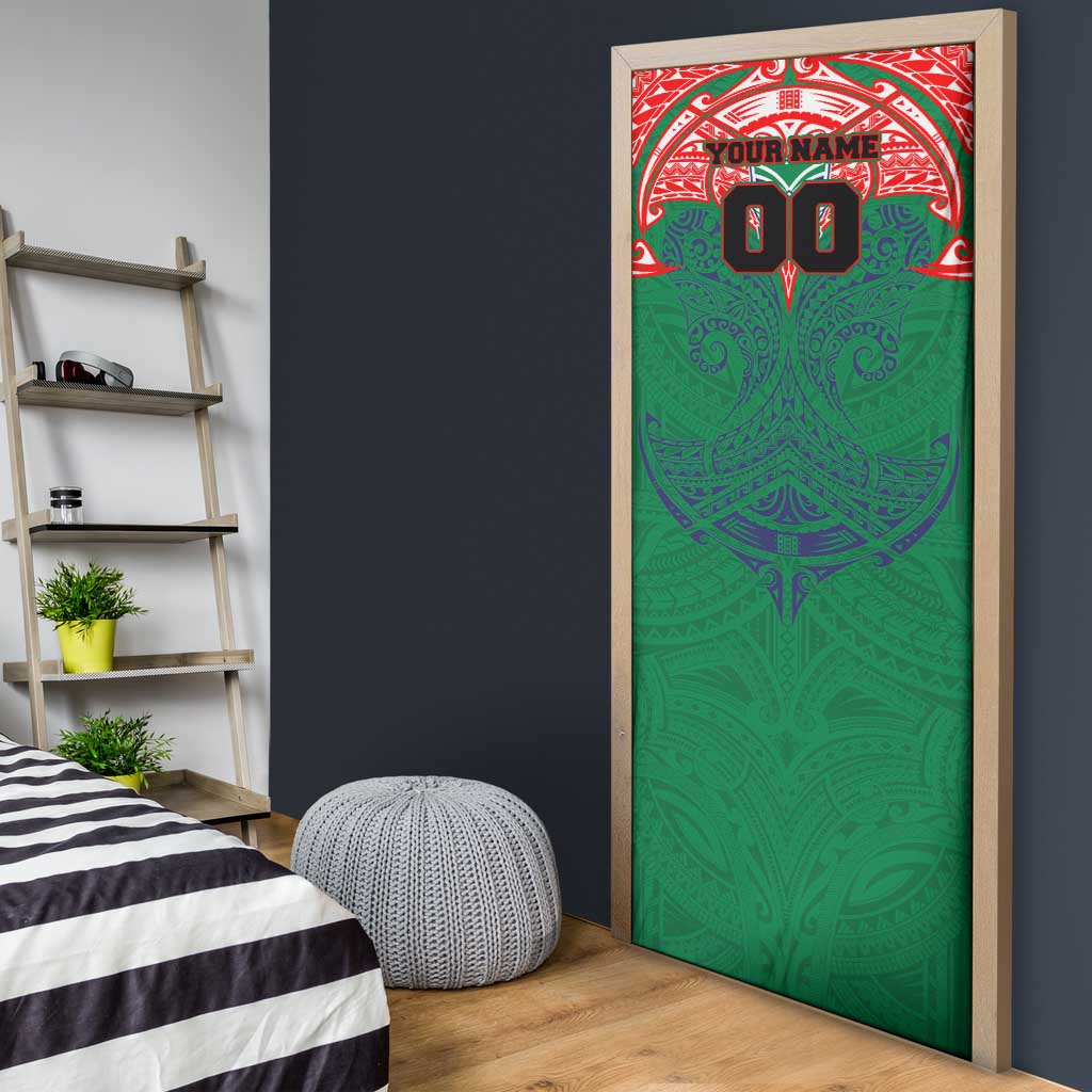 Personalized New Zealand Warriors Door Cover Polynesian Tribal Pattern Style