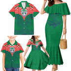 Personalized New Zealand Warriors Family Matching Mermaid Dress and Hawaiian Shirt Polynesian Tribal Pattern Style