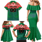 Personalized New Zealand Warriors Family Matching Mermaid Dress and Hawaiian Shirt Polynesian Tribal Pattern Style