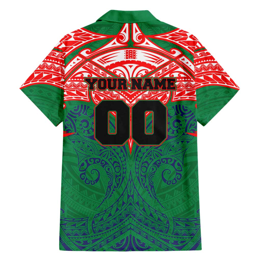 Personalized New Zealand Warriors Family Matching Off The Shoulder Long Sleeve Dress and Hawaiian Shirt Polynesian Tribal Pattern Style