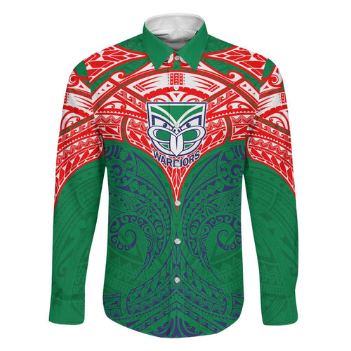 Personalized New Zealand Warriors Family Matching Off Shoulder Short Dress and Hawaiian Shirt Polynesian Tribal Pattern Style