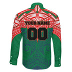 Personalized New Zealand Warriors Family Matching Off Shoulder Short Dress and Hawaiian Shirt Polynesian Tribal Pattern Style