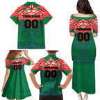 Personalized New Zealand Warriors Family Matching Puletasi and Hawaiian Shirt Polynesian Tribal Pattern Style
