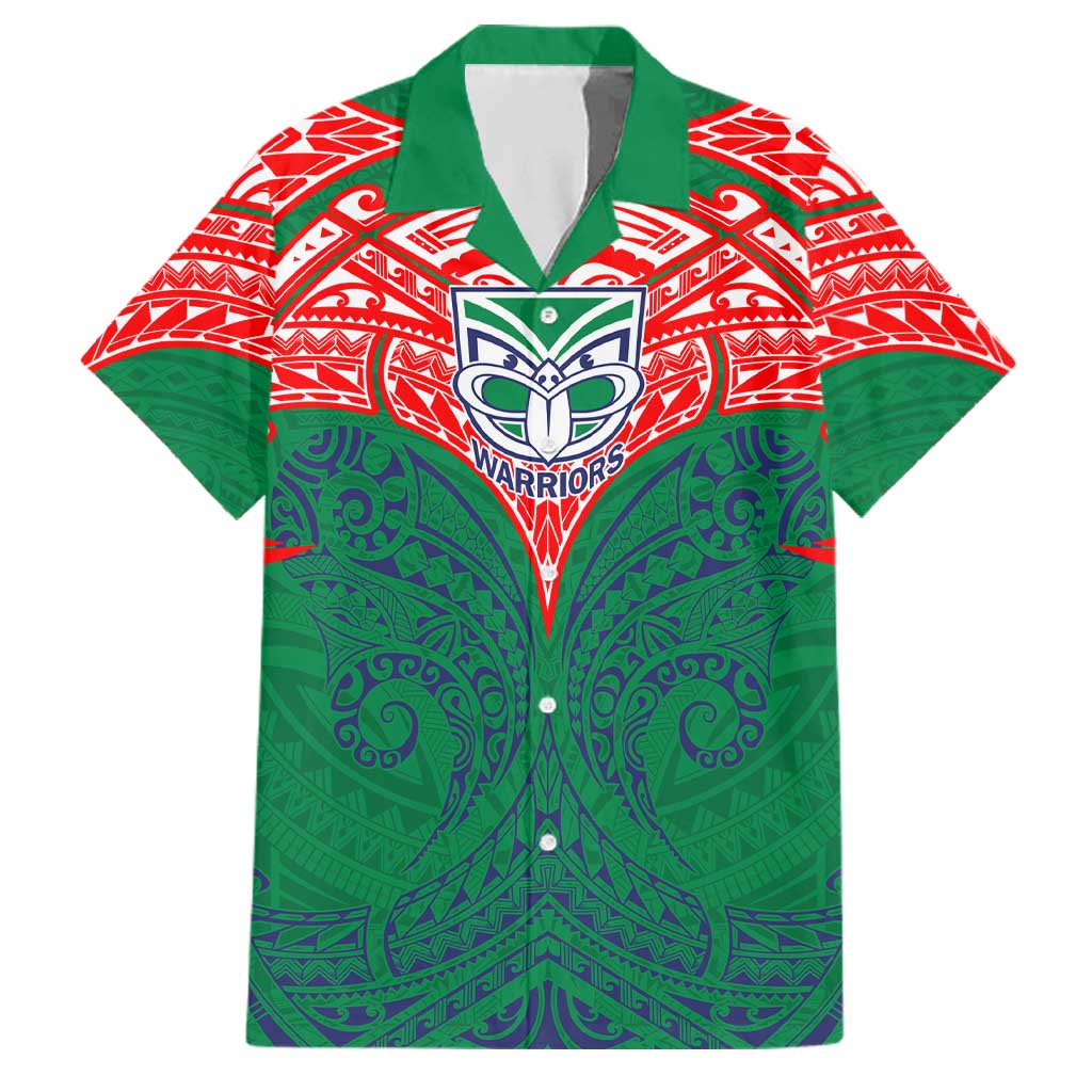 Personalized New Zealand Warriors Family Matching Puletasi and Hawaiian Shirt Polynesian Tribal Pattern Style