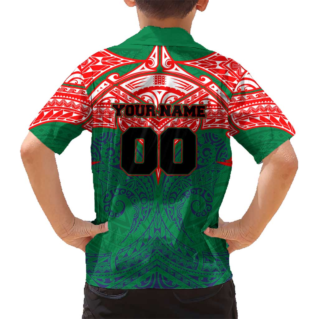Personalized New Zealand Warriors Family Matching Short Sleeve Bodycon Dress and Hawaiian Shirt Polynesian Tribal Pattern Style