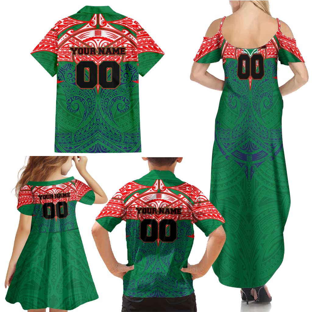 Personalized New Zealand Warriors Family Matching Summer Maxi Dress and Hawaiian Shirt Polynesian Tribal Pattern Style