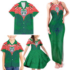 Personalized New Zealand Warriors Family Matching Tank Maxi Dress and Hawaiian Shirt Polynesian Tribal Pattern Style