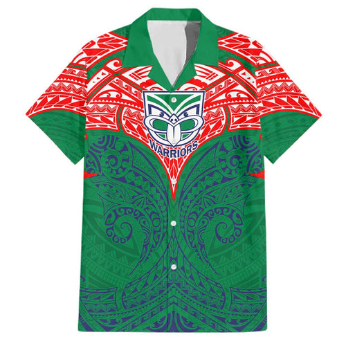 Personalized New Zealand Warriors Family Matching Tank Maxi Dress and Hawaiian Shirt Polynesian Tribal Pattern Style