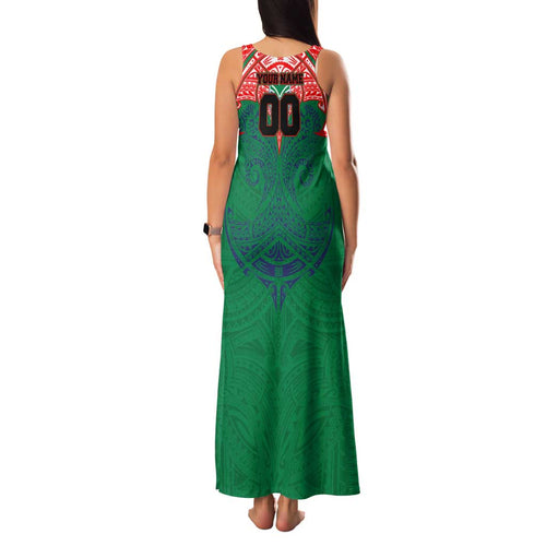 Personalized New Zealand Warriors Family Matching Tank Maxi Dress and Hawaiian Shirt Polynesian Tribal Pattern Style