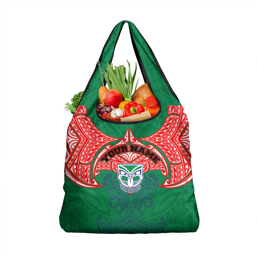 Personalized New Zealand Warriors Grocery Bag Polynesian Tribal Pattern Style