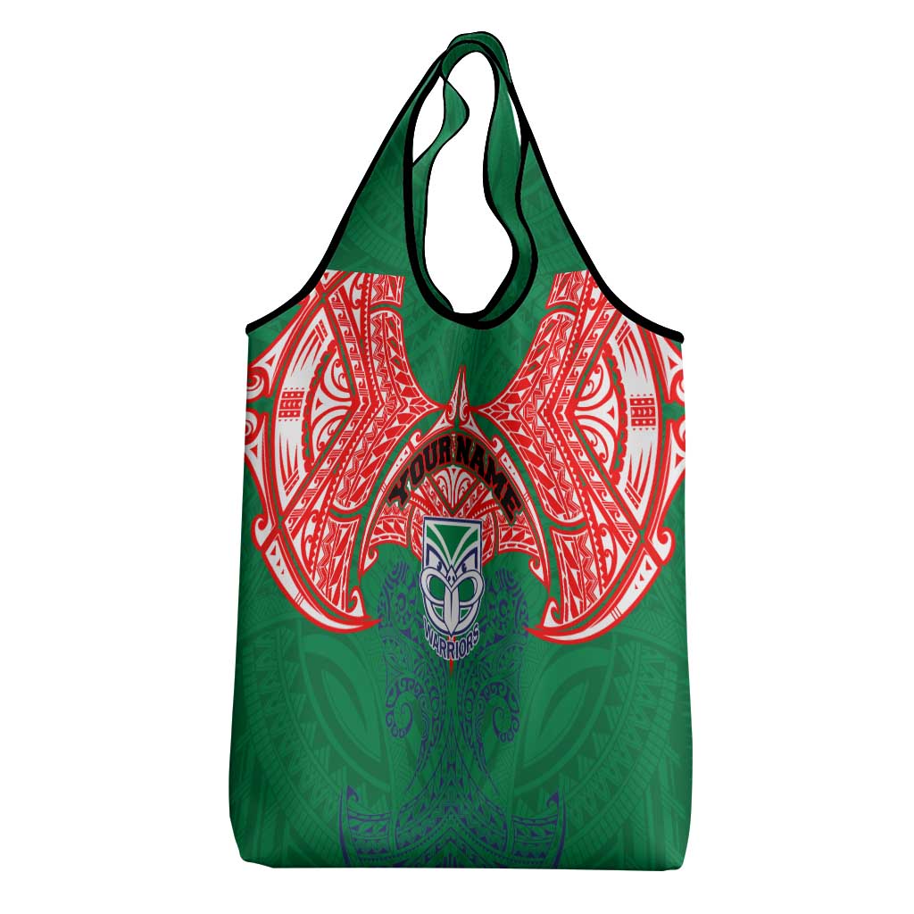 Personalized New Zealand Warriors Grocery Bag Polynesian Tribal Pattern Style