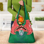 Personalized New Zealand Warriors Grocery Bag Polynesian Tribal Pattern Style
