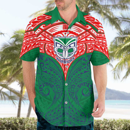 Personalized New Zealand Warriors Hawaiian Shirt Polynesian Tribal Pattern Style
