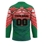 Personalized New Zealand Warriors Hockey Jersey Polynesian Tribal Pattern Style