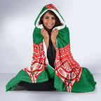 Personalized New Zealand Warriors Hooded Blanket Polynesian Tribal Pattern Style