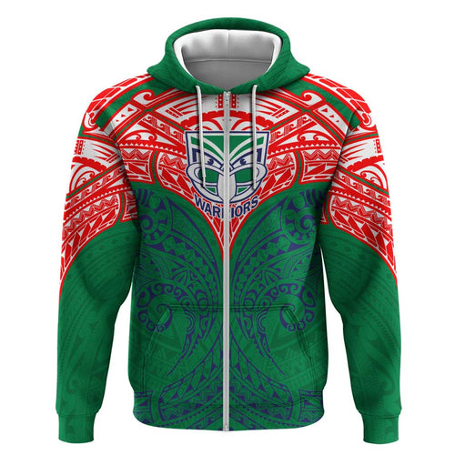 Personalized New Zealand Warriors Hoodie Polynesian Tribal Pattern Style