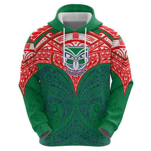 Personalized New Zealand Warriors Hoodie Polynesian Tribal Pattern Style