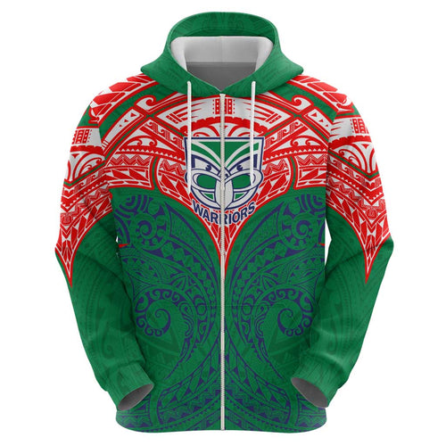 Personalized New Zealand Warriors Hoodie Polynesian Tribal Pattern Style