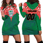 Personalized New Zealand Warriors Hoodie Dress Polynesian Tribal Pattern Style
