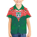Personalized New Zealand Warriors Kid Hawaiian Shirt Polynesian Tribal Pattern Style