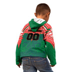 Personalized New Zealand Warriors Kid Hoodie Polynesian Tribal Pattern Style