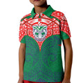 Personalized New Zealand Warriors Kid Polo Shirt Polynesian Tribal Pattern Style