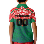 Personalized New Zealand Warriors Kid Polo Shirt Polynesian Tribal Pattern Style