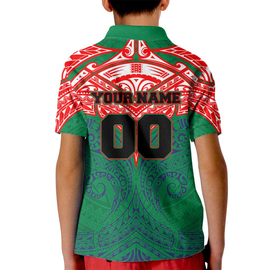 Personalized New Zealand Warriors Kid Polo Shirt Polynesian Tribal Pattern Style