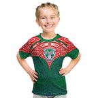 Personalized New Zealand Warriors Kid T Shirt Polynesian Tribal Pattern Style