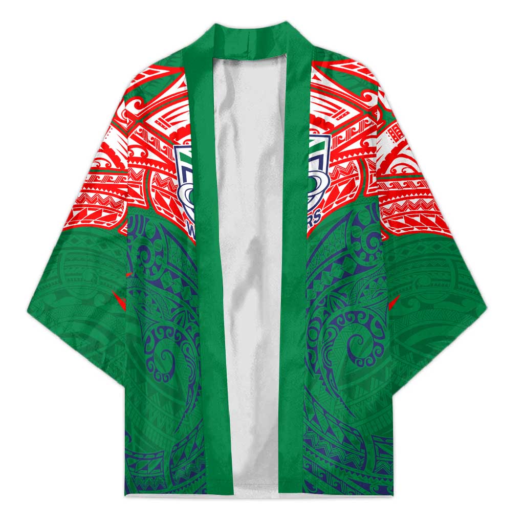 Personalized New Zealand Warriors Kimono Polynesian Tribal Pattern Style
