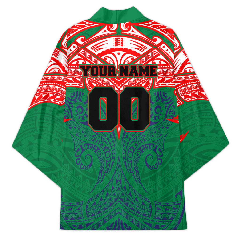 Personalized New Zealand Warriors Kimono Polynesian Tribal Pattern Style
