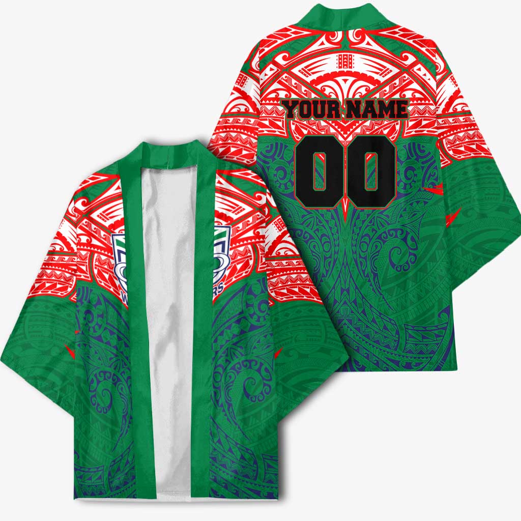 Personalized New Zealand Warriors Kimono Polynesian Tribal Pattern Style