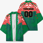 Personalized New Zealand Warriors Kimono Polynesian Tribal Pattern Style