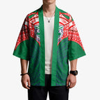 Personalized New Zealand Warriors Kimono Polynesian Tribal Pattern Style