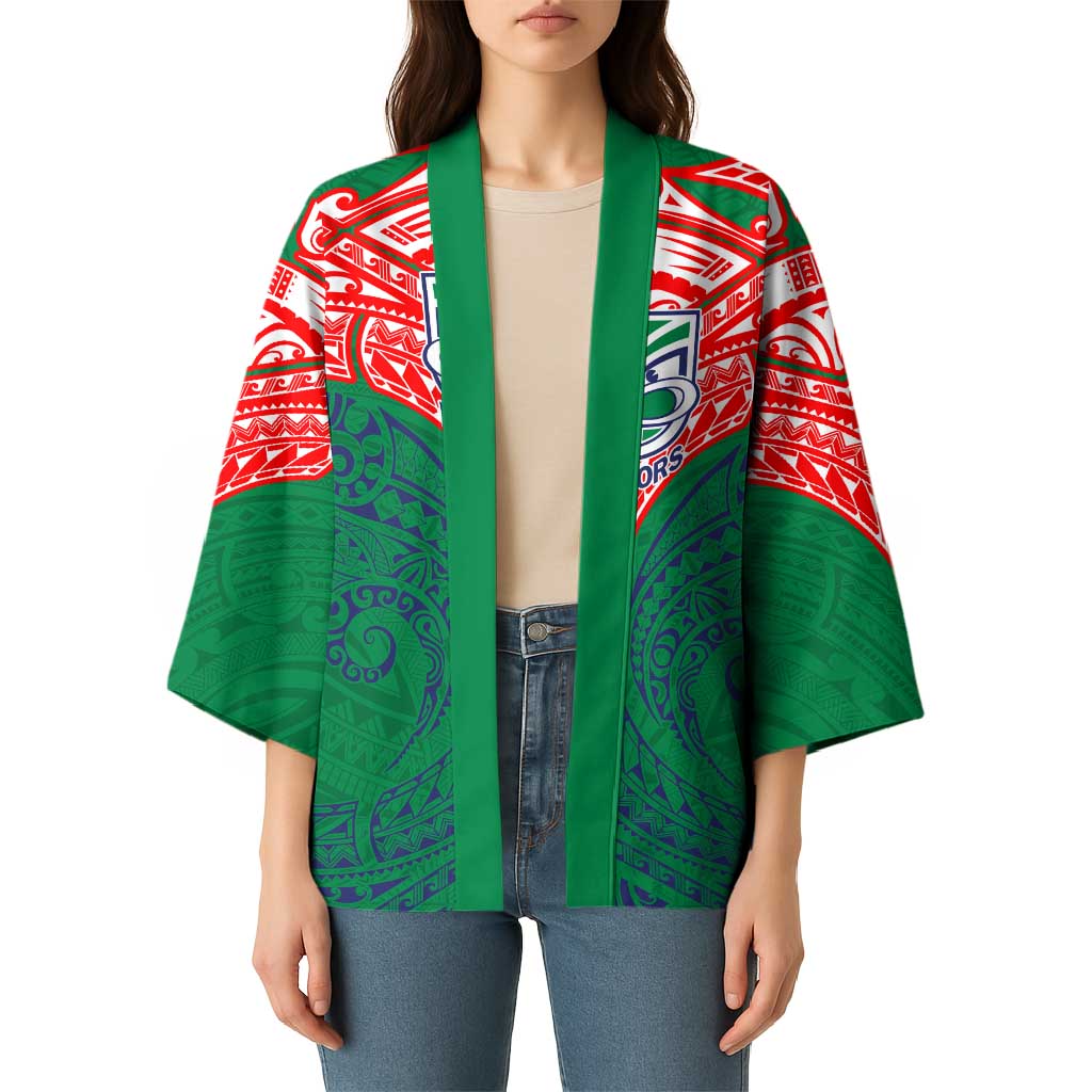 Personalized New Zealand Warriors Kimono Polynesian Tribal Pattern Style