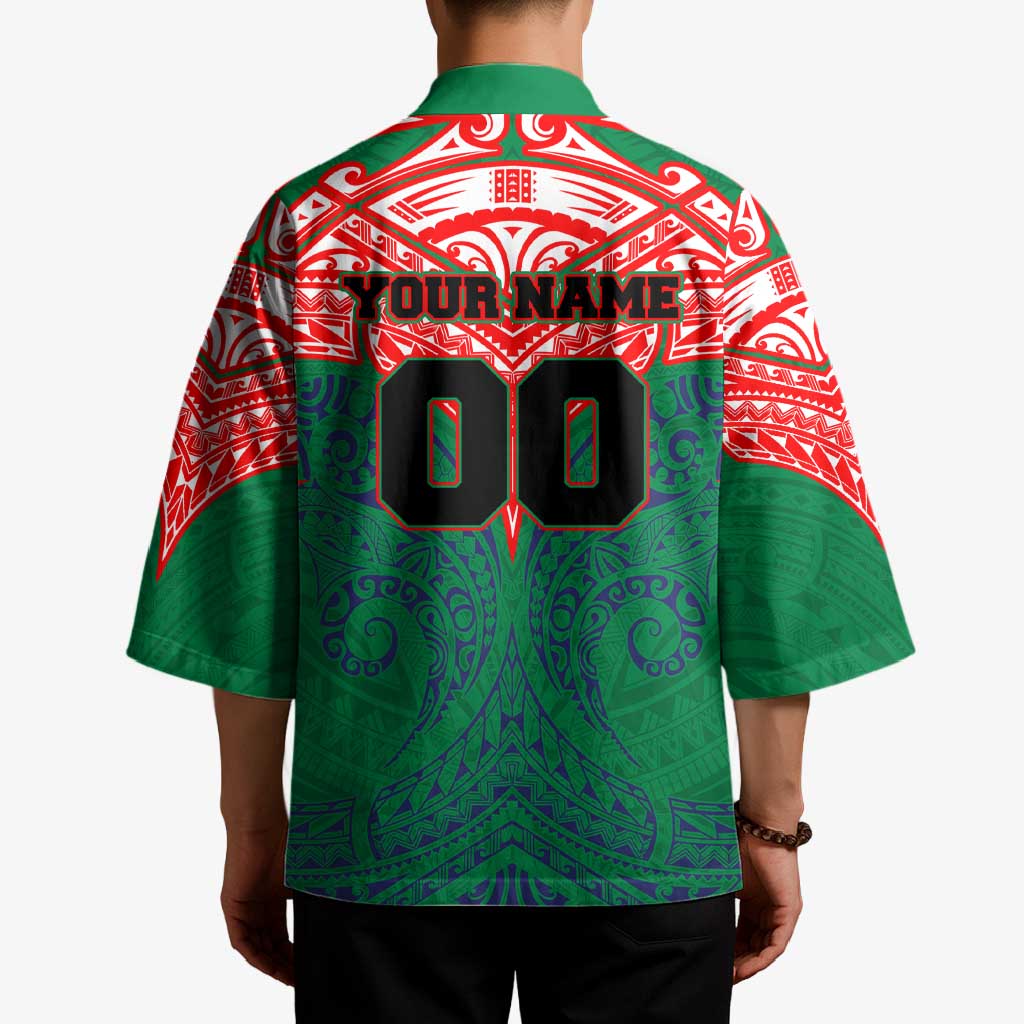Personalized New Zealand Warriors Kimono Polynesian Tribal Pattern Style