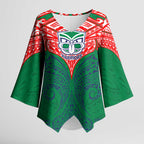Personalized New Zealand Warriors Kimono Sleeve Blouse Polynesian Tribal Pattern Style