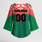 Personalized New Zealand Warriors Kimono Sleeve Blouse Polynesian Tribal Pattern Style