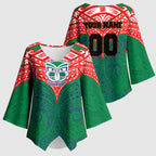 Personalized New Zealand Warriors Kimono Sleeve Blouse Polynesian Tribal Pattern Style