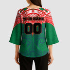 Personalized New Zealand Warriors Kimono Sleeve Blouse Polynesian Tribal Pattern Style